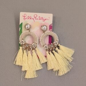 NWT Lilly Pulitzer Yellow Tassel Earrings